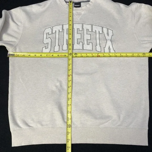 StreetX Sweatshirt Ivory SPELLOUT‎ Large Streetwear Urban 90's